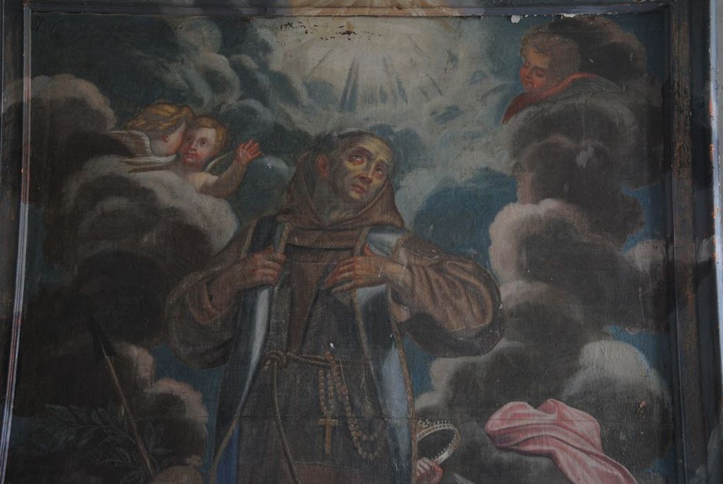 tableau : le Triomphe de saint François, vue partielle, détail