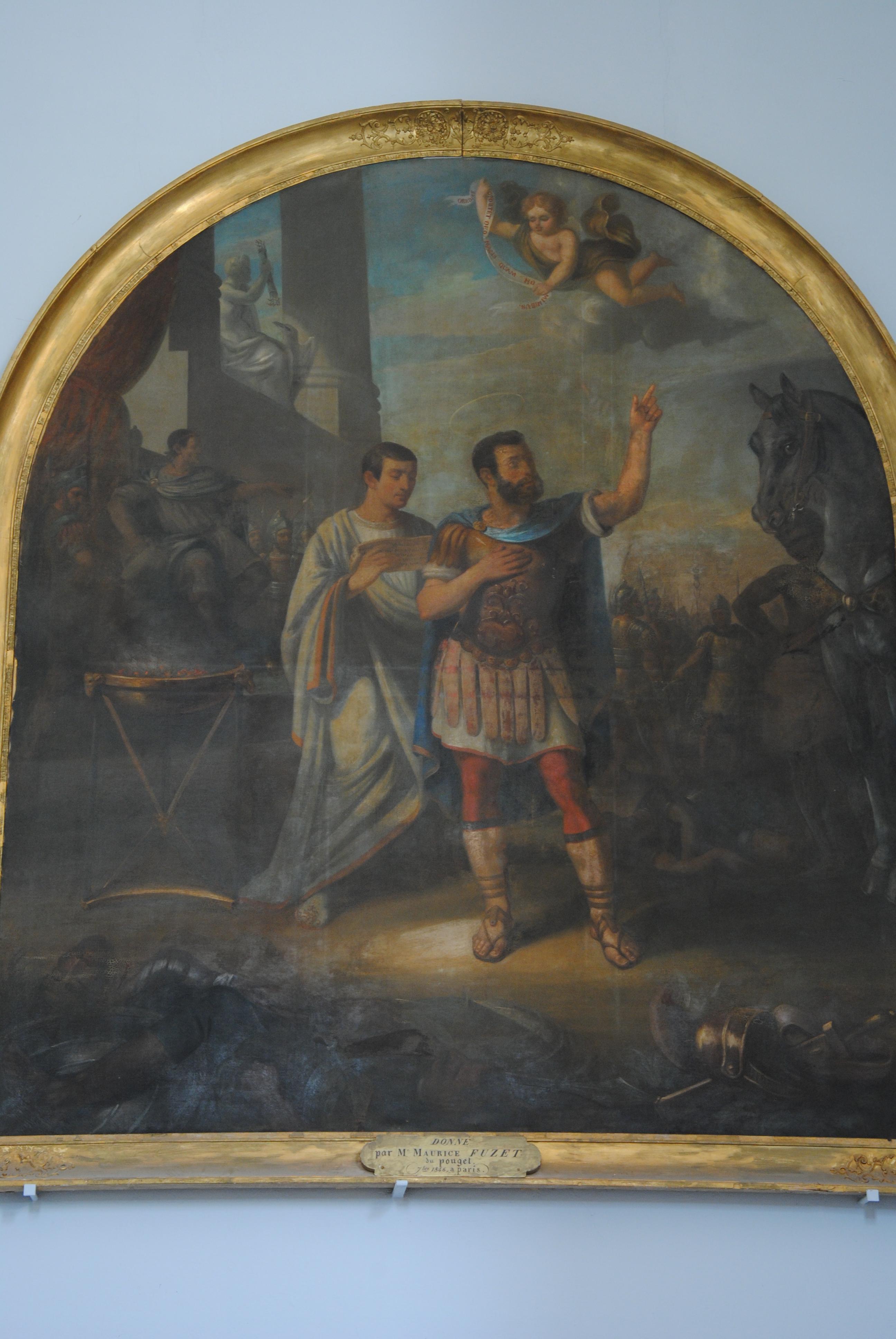 tableau : Saint Maurice refusant de verser de l'encens devant les idoles, vue générale