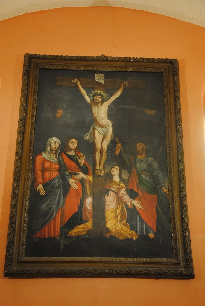 tableau : Jésus mourant sur la croix, vue générale - © Ministère de la Culture (France), Conservation des antiquités et des objets d’art de l’Ardèche – Tous droits réservés