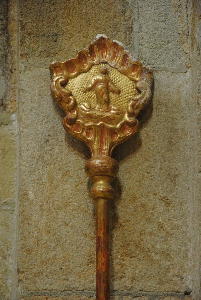 bâton de procession de l'ancienne confrérie du Saint-Sacrement, détail