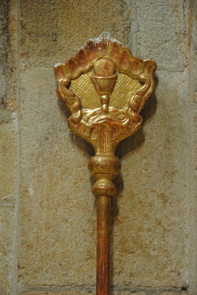 bâton de procession de l'ancienne confrérie du Saint-Sacrement, détail