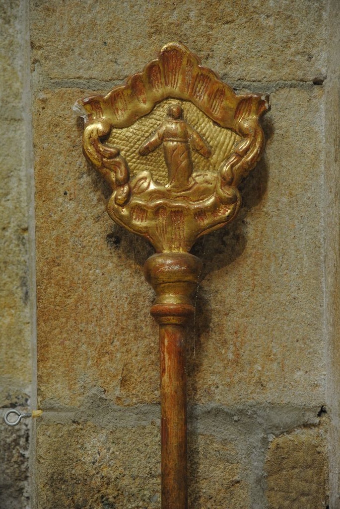 bâton de procession de l'ancienne confrérie du Saint-Sacrement, détail