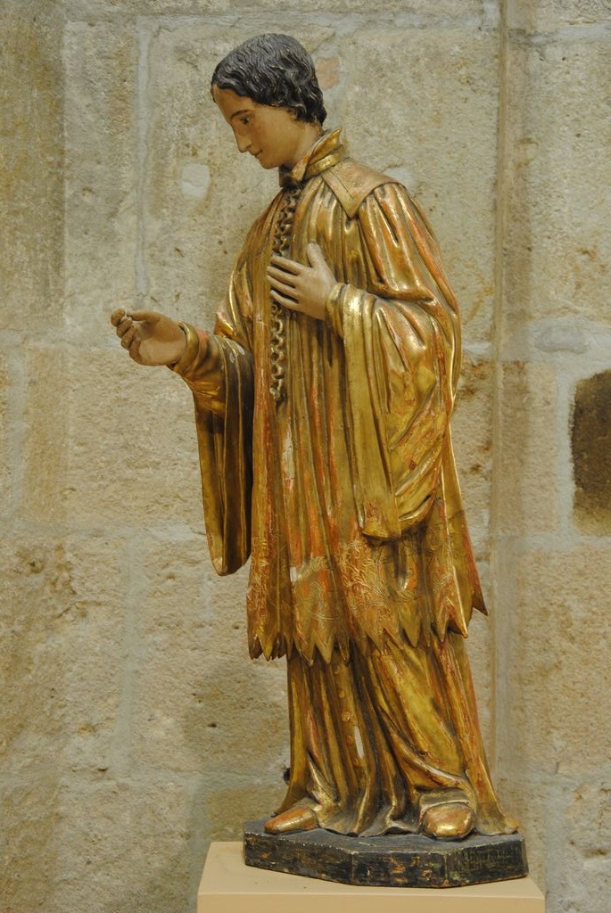 statue : Saint Louis de Gonzague, profil gauche, vue générale - © Ministère de la Culture (France), Conservation des antiquités et des objets d’art de l’Ardèche – Tous droits réservés