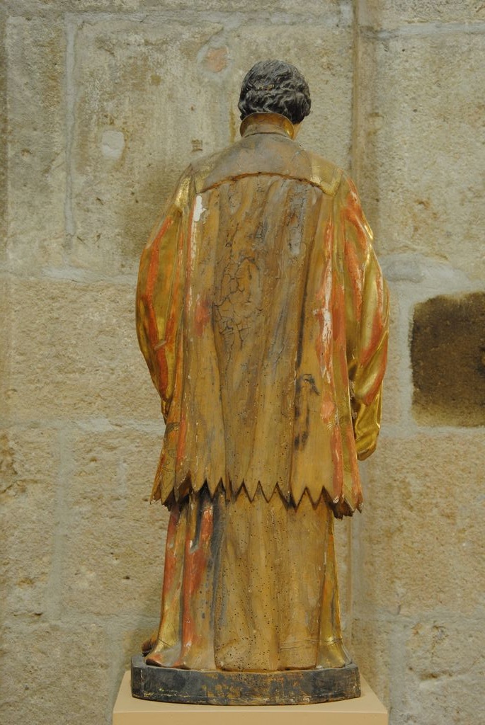 statue : Saint Louis de Gonzague, vue générale du revers - © Ministère de la Culture (France), Médiathèque du patrimoine et de la photographie, Conservation des antiquités et des objets d’art de l’Ardèche – Tous droits réservés