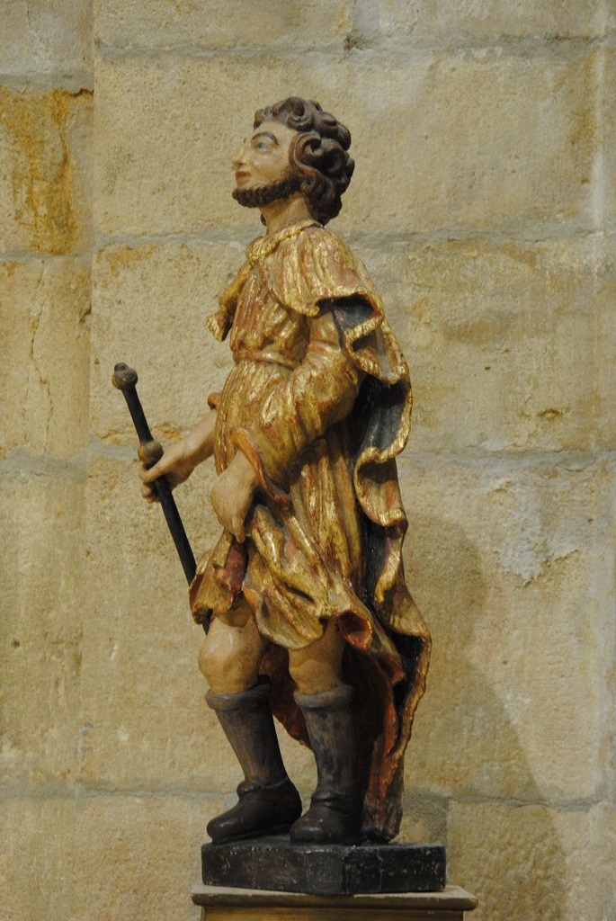 statue : Saint Roch, profil gauche, vue générale - © Ministère de la Culture (France), Médiathèque du patrimoine et de la photographie, Conservation des antiquités et des objets d’art de l’Ardèche – Tous droits réservés