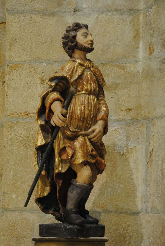 statue : Saint Roch, profil droit, vue générale - © Ministère de la Culture (France), Médiathèque du patrimoine et de la photographie, Conservation des antiquités et des objets d’art de l’Ardèche – Tous droits réservés