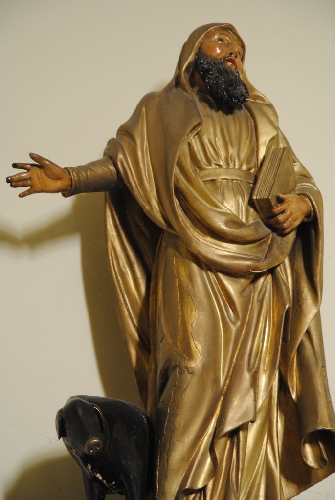 statue : saint Antoine Ermite, vue générale - © Ministère de la Culture (France), Médiathèque du patrimoine et de la photographie, Conservation des antiquités et des objets d’art de l’Ardèche – Tous droits réservés