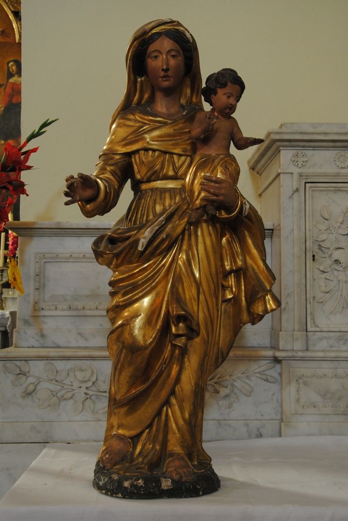 statue : Vierge à l'Enfant, vue générale - © Ministère de la Culture (France), Conservation des antiquités et des objets d’art de l’Ardèche – Tous droits réservés