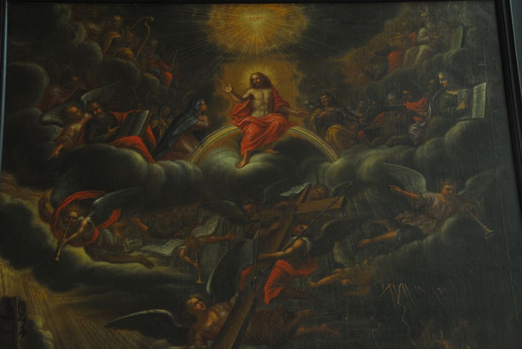 tableau : le Jugement dernier, détail - © Ministère de la Culture (France), Conservation des antiquités et des objets d’art de l’Ardèche – Tous droits réservés