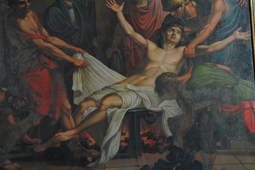 tableau : Martyre de saint Laurent, détail