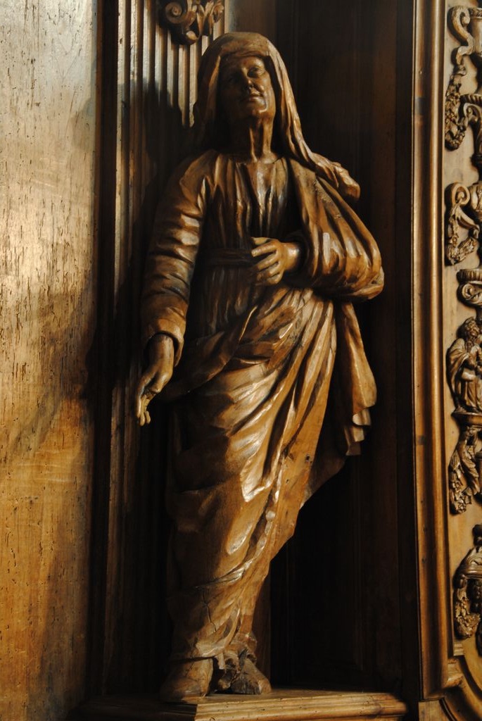 retable de la Vierge, statue : Sainte Anne, vue partielle