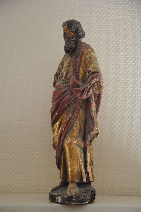 statue (statuette) : Saint Pierre (?), Saint Paul (?), profil gauche, vue générale