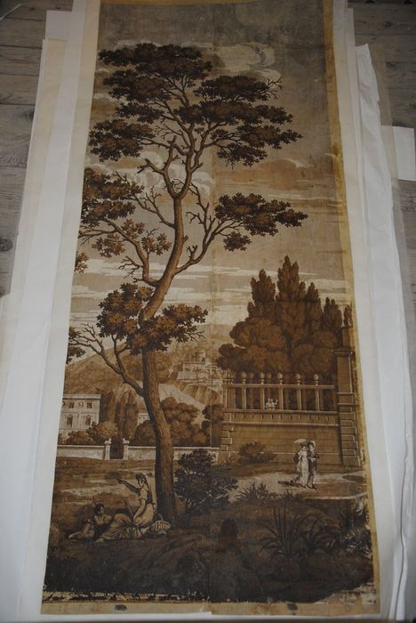 revêtement mural : Promenade dans un jardin (série des vues d'Italie), vue générale