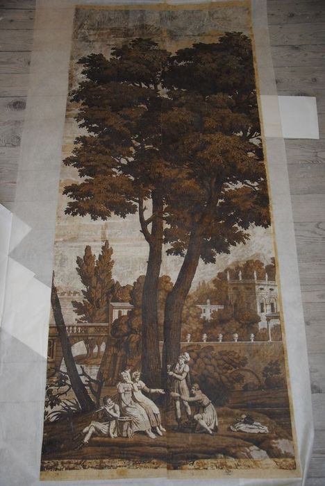 revêtement mural : Concert sous un arbre (série des vues d'Italie), vue générale