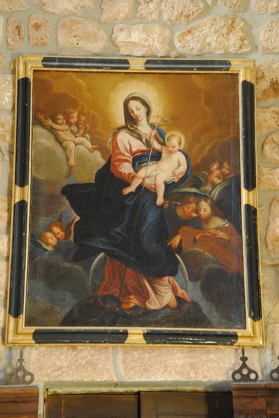 tableau : Vierge à l'Enfant entourée d'anges, vue générale - © Ministère de la Culture (France), Médiathèque du patrimoine et de la photographie, Conservation des antiquités et des objets d’art de l’Ardèche – Tous droits réservés