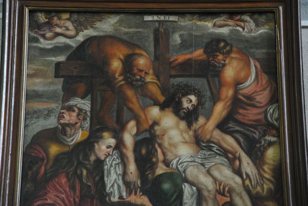 tableau : Déposition de croix (la), vue partielle