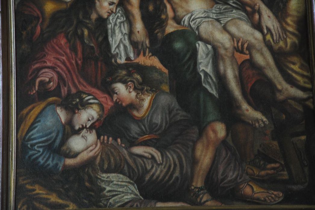 tableau : Déposition de croix (la), vue partielle