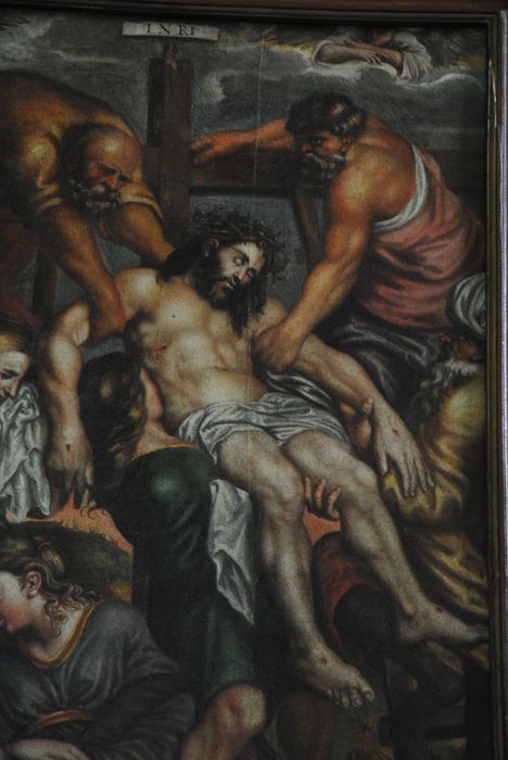 tableau : Déposition de croix (la), vue partielle