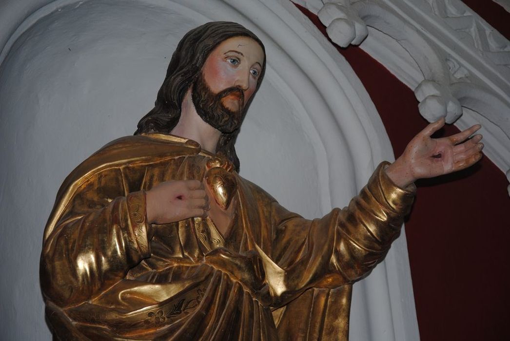 statue : Christ du Sacré-Coeur, vue partielle