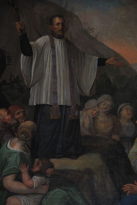 tableau : Saint Jean François Régis prêchant au peuple, détail