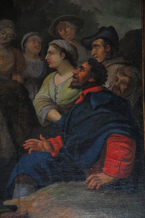 tableau : Saint Jean François Régis prêchant au peuple, détail