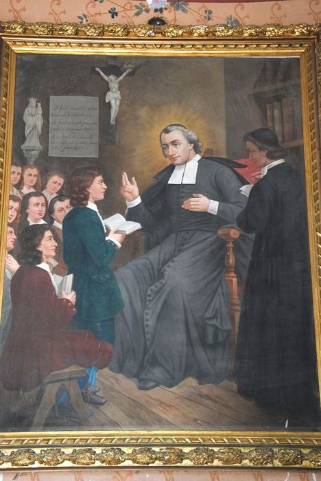 tableau avec cadre : Saint Jean Baptiste de la Salle enseignant