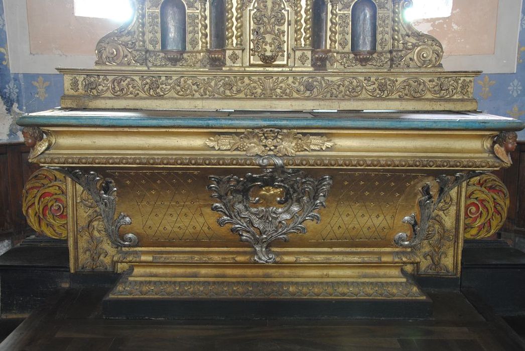 autel, retable (maître-autel), vue partielle - © Ministère de la Culture (France), Médiathèque du patrimoine et de la photographie, Conservation des antiquités et des objets d’art de l’Ardèche – Tous droits réservés