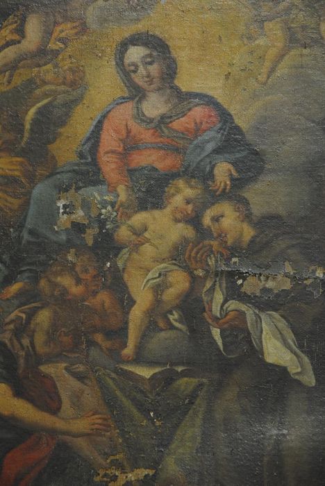 tableau : Vierge à l'Enfant, vue partielle