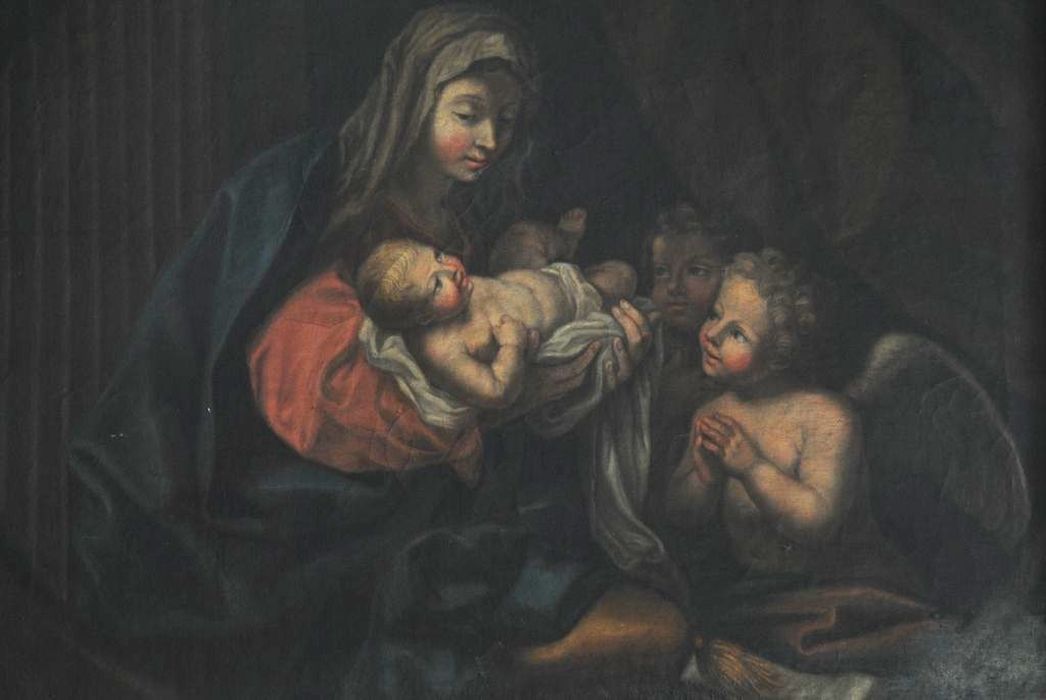 tableau : Vierge à l'Enfant avec anges adorateurs - © Ministère de la Culture (France), Médiathèque du patrimoine et de la photographie, Conservation des antiquités et des objets d’art de l’Ardèche – Tous droits réservés