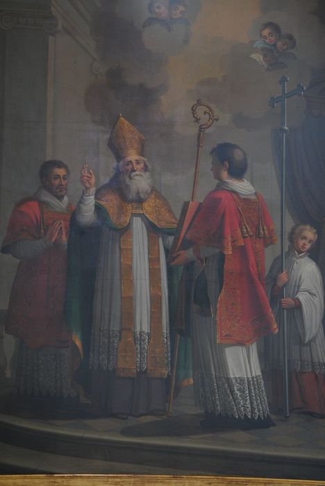 tableau : Saint Amant célébrant la messe - © Ministère de la Culture (France), Médiathèque du patrimoine et de la photographie, Conservation des antiquités et des objets d’art de l’Ardèche – Tous droits réservés