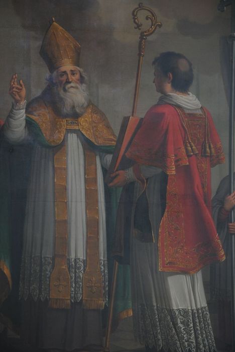tableau : Saint Amant célébrant la messe, vue partielle - © Ministère de la Culture (France), Conservation des antiquités et des objets d’art de l’Ardèche – Tous droits réservés