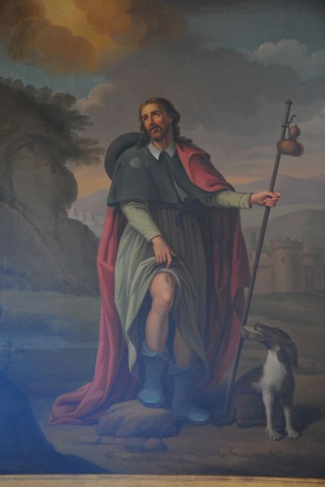 tableau : Saint Roch et son chien - © Ministère de la Culture (France), Médiathèque du patrimoine et de la photographie, Conservation des antiquités et des objets d’art de l’Ardèche – Tous droits réservés