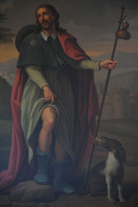 tableau : Saint Roch et son chien, vue partielle - © Ministère de la Culture (France), Médiathèque du patrimoine et de la photographie, Conservation des antiquités et des objets d’art de l’Ardèche – Tous droits réservés