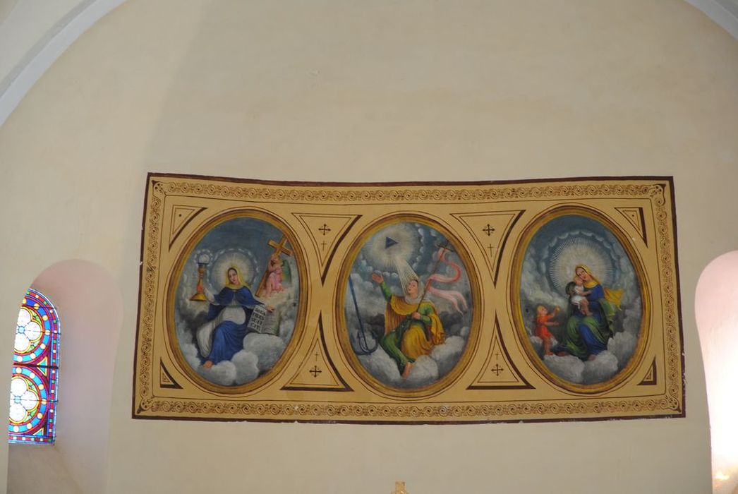 peinture monumentale : motifs peints de la voûte du choeur