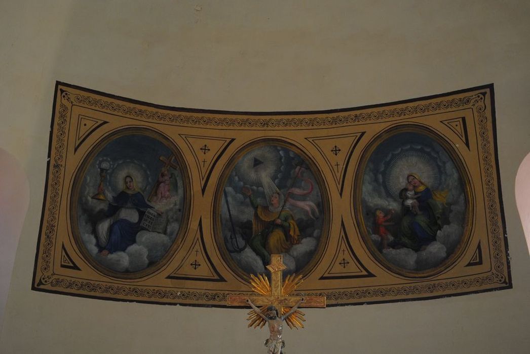 peinture monumentale : motifs peints de la voûte du choeur