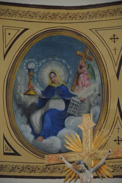 peinture monumentale : motifs peints de la voûte du choeur, détail