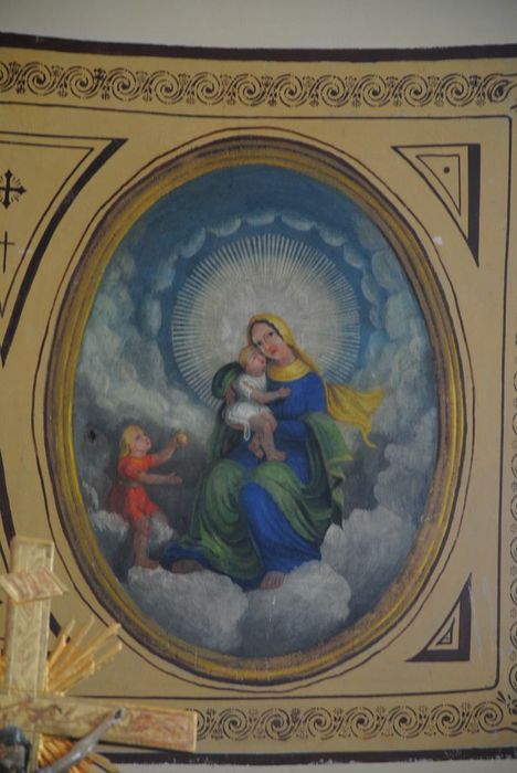peinture monumentale : motifs peints de la voûte du choeur, détail