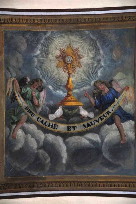 peinture monumentale : motifs peints de la voûte du choeur, détail