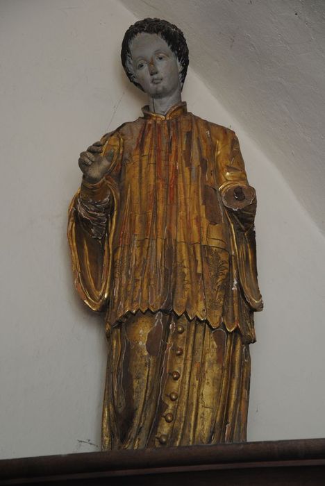 statue : saint diacre ou saint jésuite - © Ministère de la Culture (France), Médiathèque du patrimoine et de la photographie, Conservation des antiquités et des objets d’art de l’Ardèche – Tous droits réservés