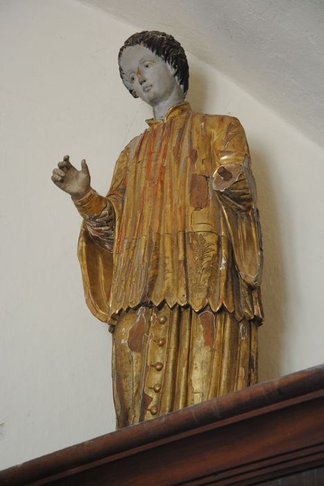 statue : saint diacre ou saint jésuite - © Ministère de la Culture (France), Médiathèque du patrimoine et de la photographie, Conservation des antiquités et des objets d’art de l’Ardèche – Tous droits réservés
