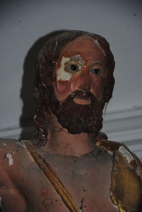 statue : Christ Bon Pasteur, vue partielle - © Ministère de la Culture (France), Médiathèque de l'architecture et du patrimoine, Conservation des antiquités et des objets d’art de l’Ardèche – Tous droits réservés