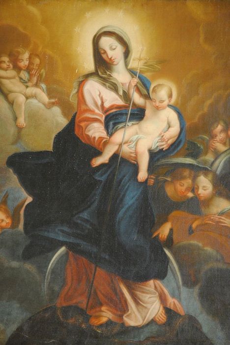 tableau : Vierge à l'Enfant entourée d'anges - © Ministère de la Culture (France), Conservation des antiquités et des objets d’art de l’Ardèche – Tous droits réservés