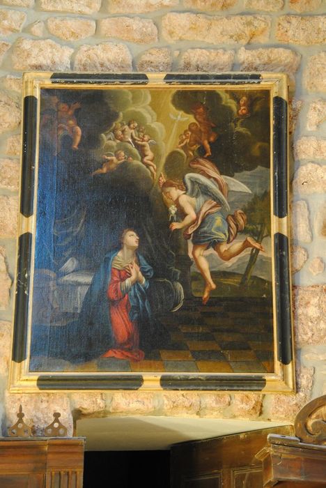 tableau : l'Annonciation - © Ministère de la Culture (France), Médiathèque du patrimoine et de la photographie, Conservation des antiquités et des objets d’art de l’Ardèche – Tous droits réservés