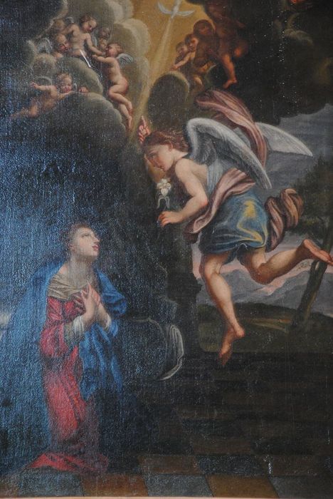 tableau : l'Annonciation - © Ministère de la Culture (France), Médiathèque du patrimoine et de la photographie, Conservation des antiquités et des objets d’art de l’Ardèche – Tous droits réservés