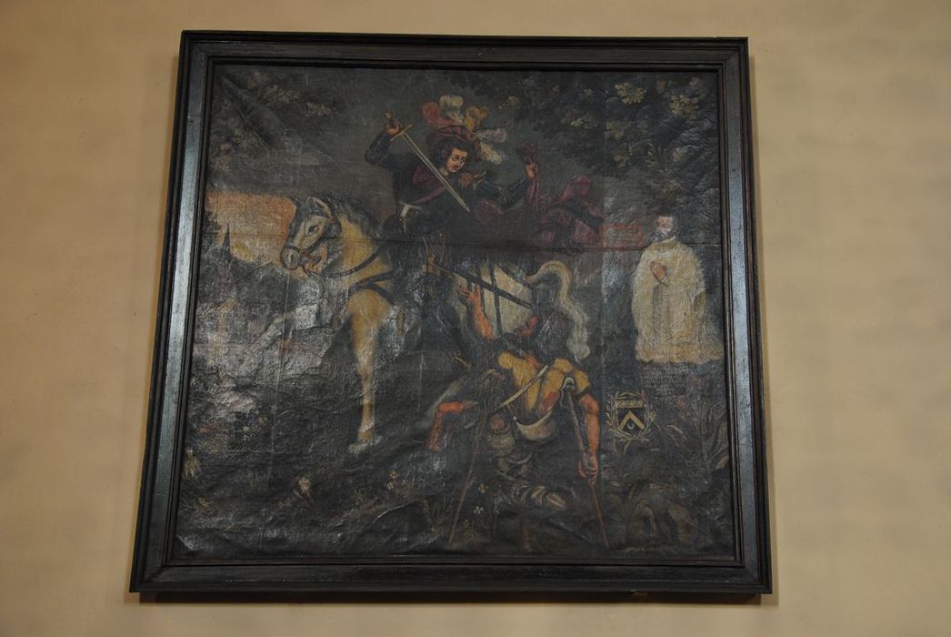 tableau : Saint Martin partageant son manteau - © Ministère de la Culture (France), Conservation des antiquités et des objets d’art de l’Ardèche – Tous droits réservés