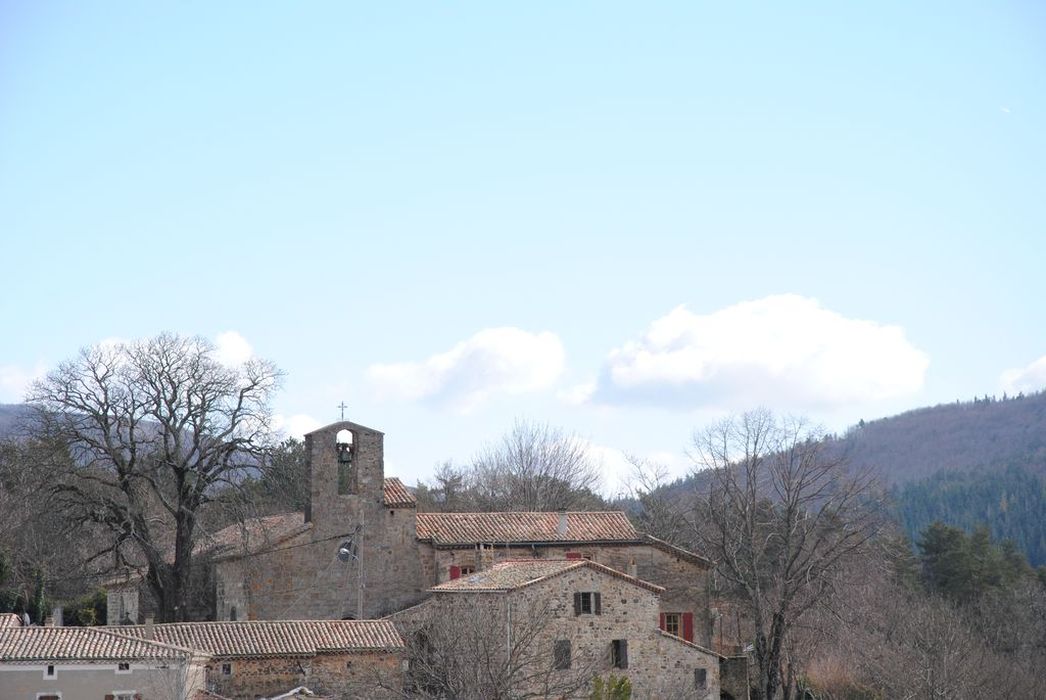 Eglise paroissiale : Vue générale de l'église dans son environnement