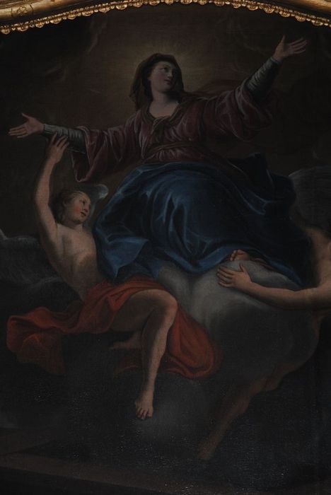 tableau : Assomption de la Vierge, vue partielle - © Ministère de la Culture (France), Conservation des antiquités et des objets d’art de l’Ardèche – Tous droits réservés