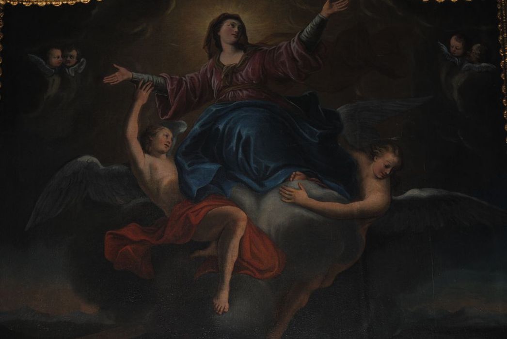 tableau : Assomption de la Vierge, vue partielle - © Ministère de la Culture (France), Conservation des antiquités et des objets d’art de l’Ardèche – Tous droits réservés