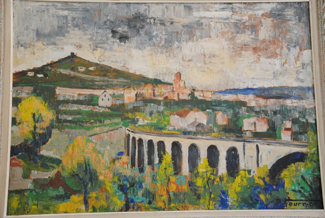 tableau : Vue de Privas - © Ministère de la Culture (France), Conservation des antiquités et des objets d’art de l’Ardèche – Tous droits réservés