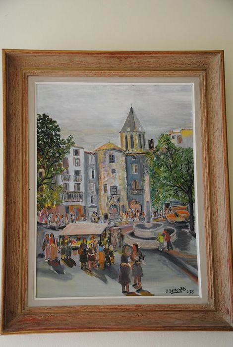 tableau : Scène de marché à Privas - © Ministère de la Culture (France), Médiathèque du patrimoine et de la photographie, Conservation des antiquités et des objets d’art de l’Ardèche – Tous droits réservés